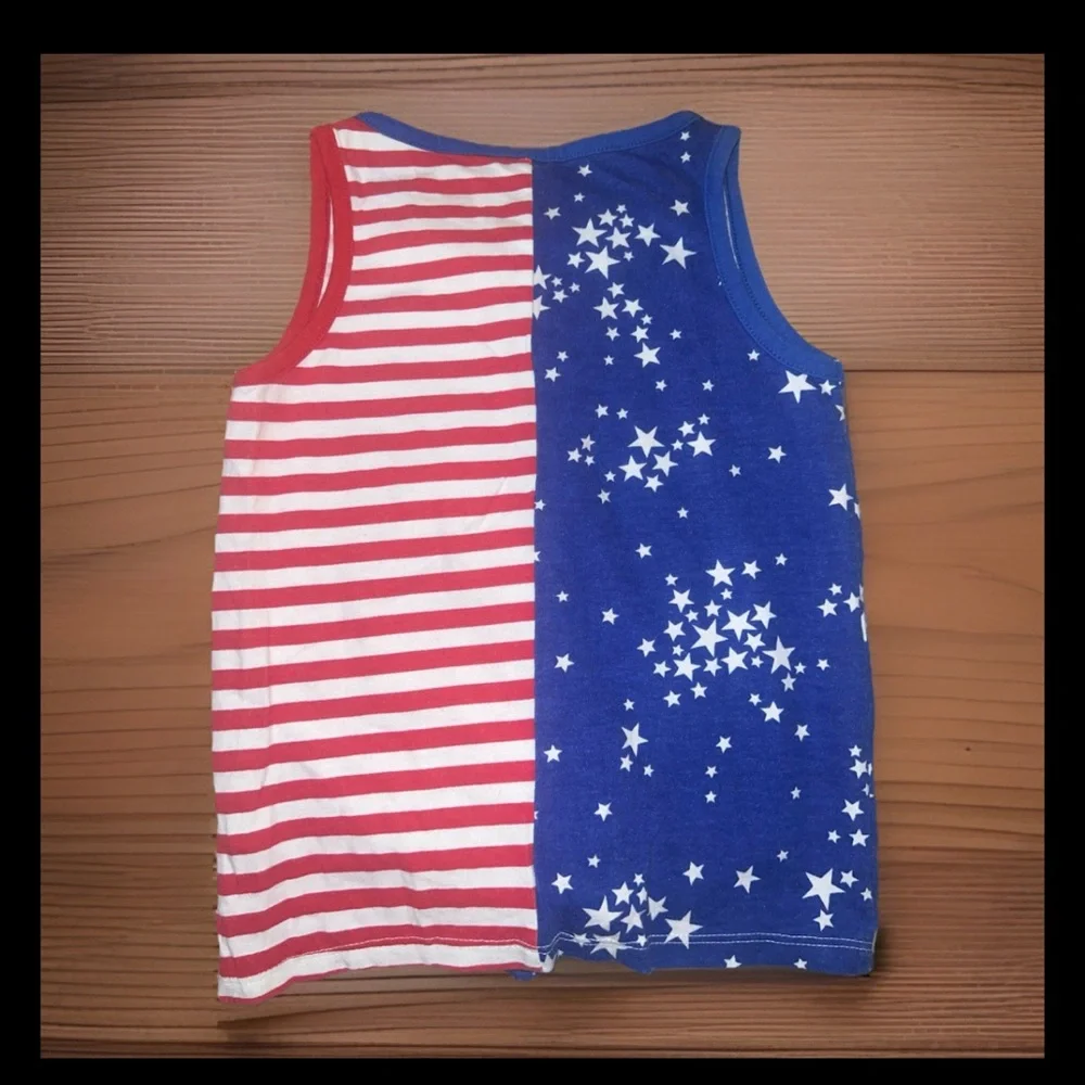 Cat & Jack Girls XS(4/5) Blue and Red Star & Stripe Tank Top